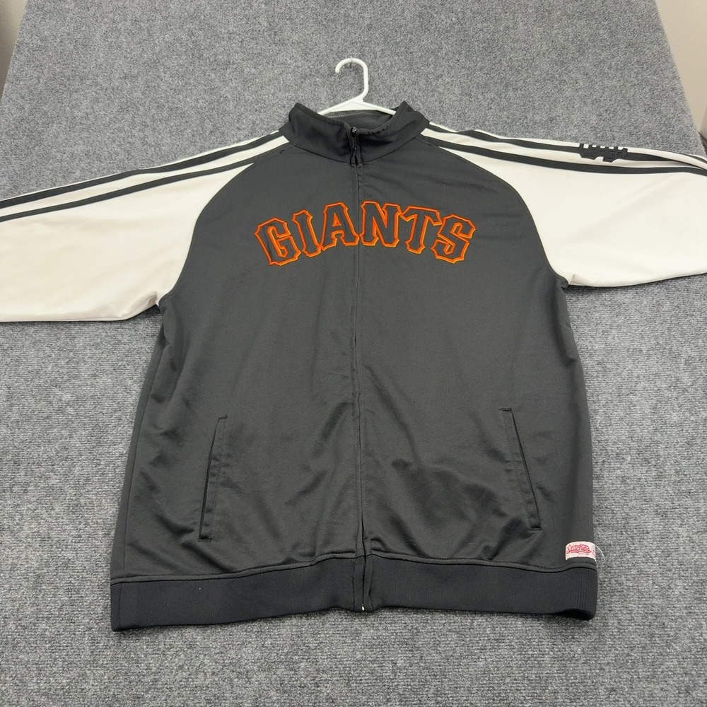 San Francisco Giants Stitches Track Jacket Mens 2XL Black Polyester Full Zip